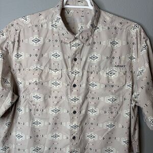 AriatTek VentTek Aztec Design Fishing/Outdoors Button Down Shirt Size XL